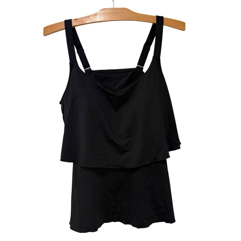 Lands' End | Tankini Swim Suit Black Tiered Layered NWT- Size 1x 16 W 18 W